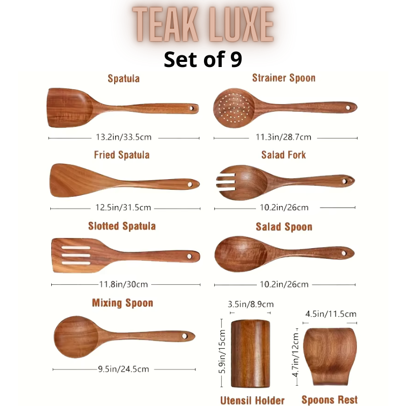 TEAK WOODEN CHEF'S SET