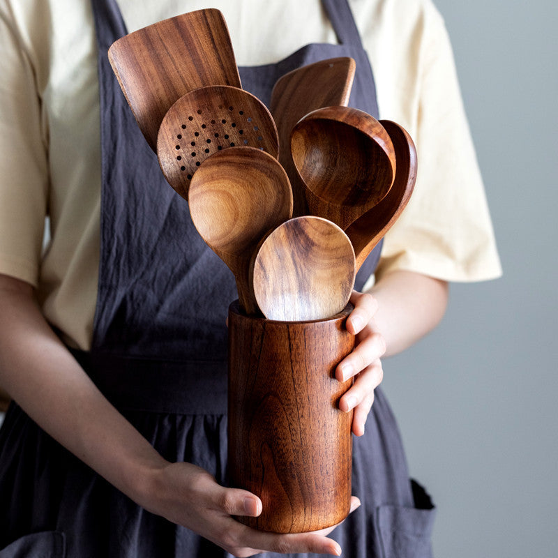 TEAK WOODEN CHEF'S SET