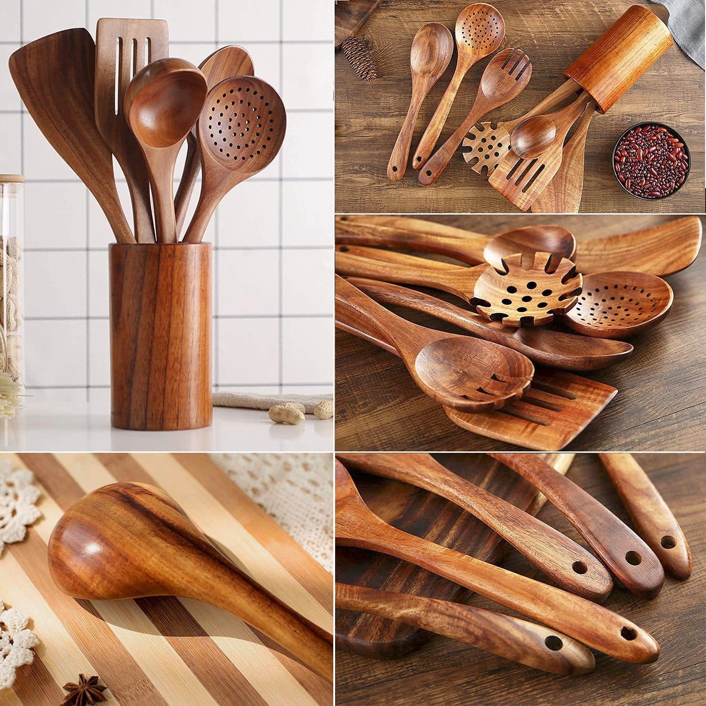 TEAK WOODEN CHEF'S SET