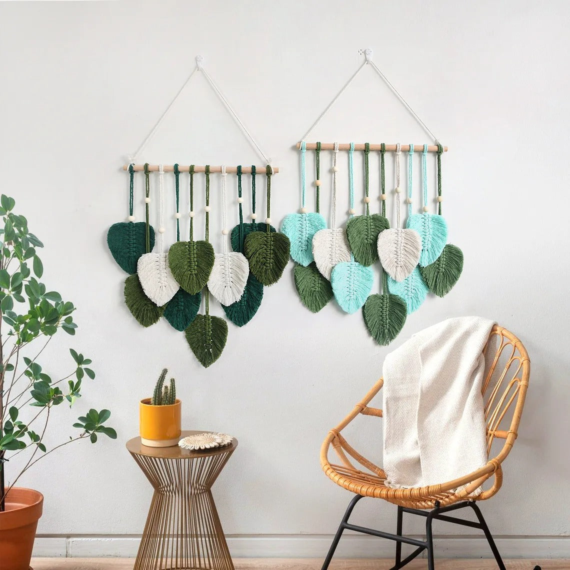 Leafy Boho Wall Hanging – Nature-Inspired Macrame Art