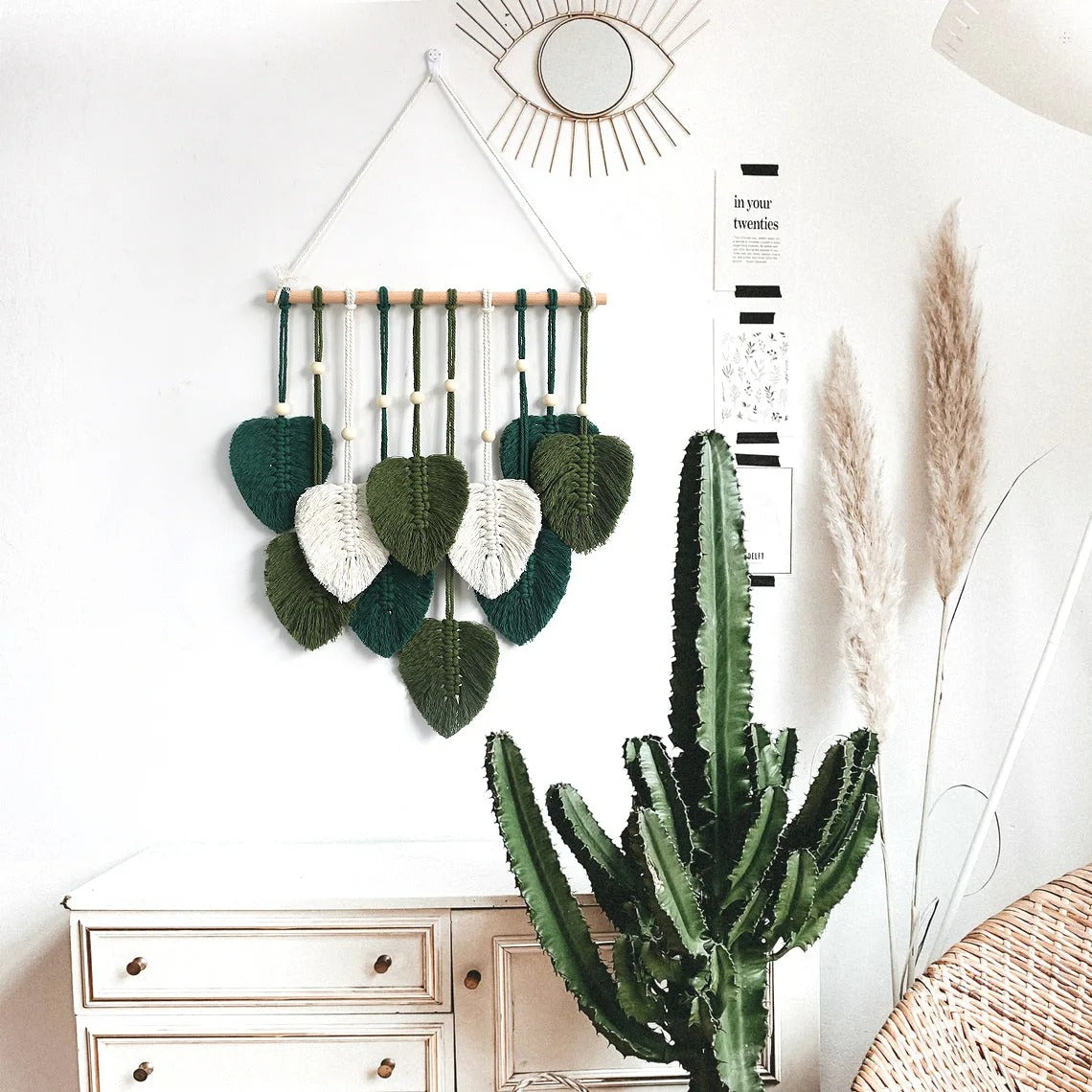 Leafy Boho Wall Hanging – Nature-Inspired Macrame Art