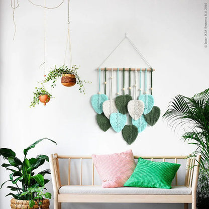 Leafy Boho Wall Hanging – Nature-Inspired Macrame Art