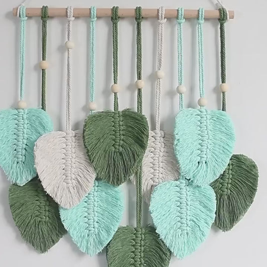 Leafy Boho Wall Hanging – Nature-Inspired Macrame Art