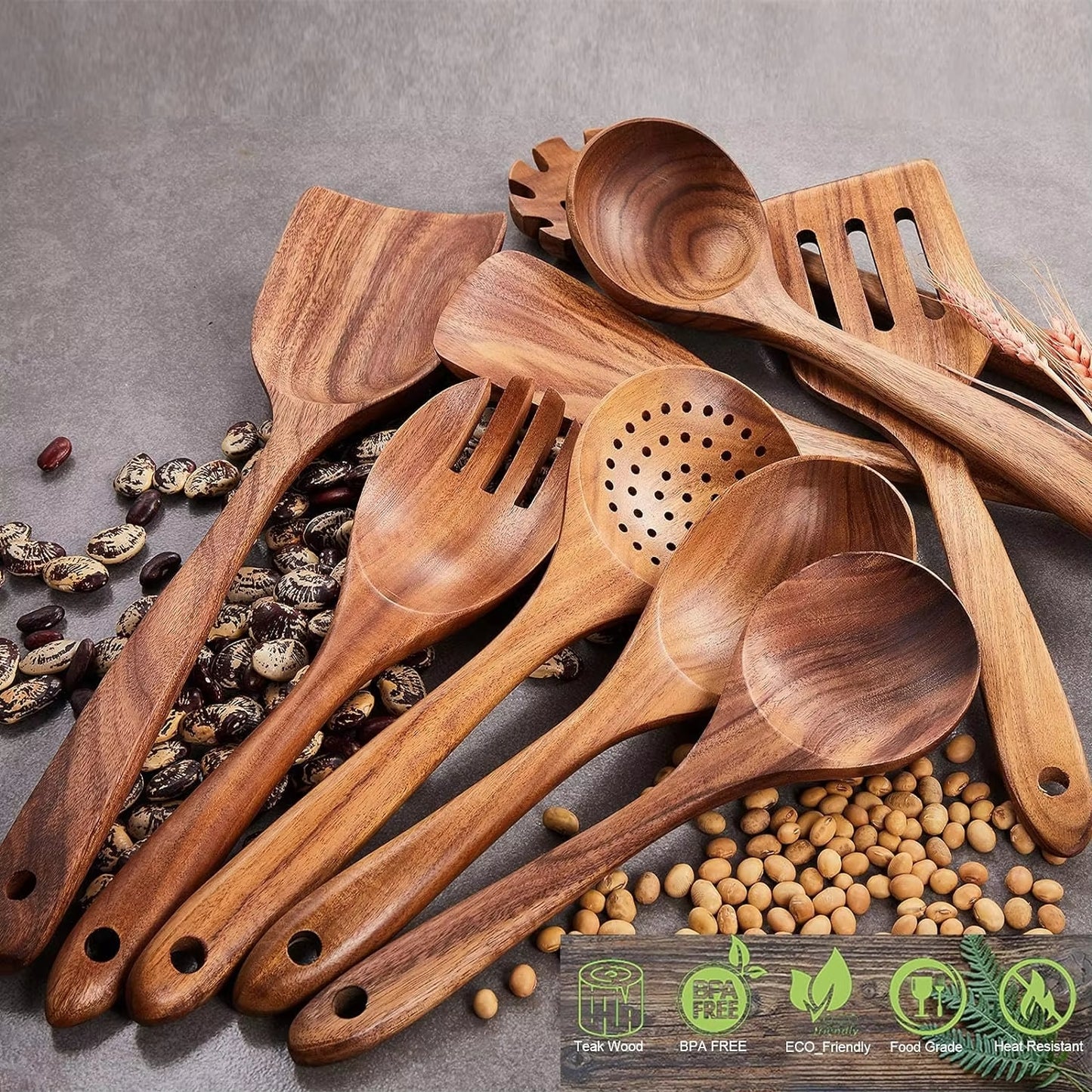 TEAK WOODEN CHEF'S SET